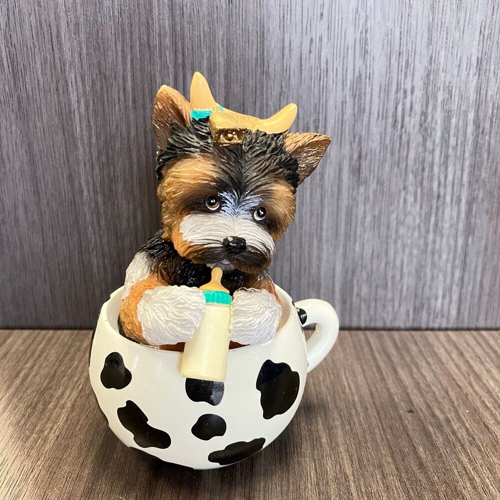 Hamilton Cups of Affection Collection Yorkie 2015 So Udderly Adorable Figure